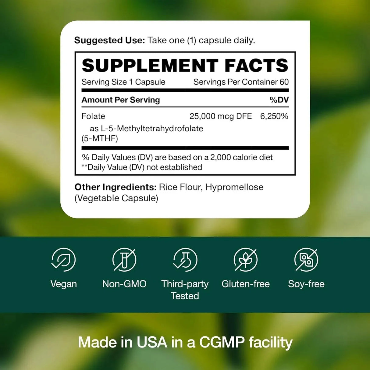 FRESH NUTRITION - Fresh Nutrition L Methylfolate 15Mg. 60 Capsulas - The Red Vitamin MX - Suplementos Alimenticios - {{ shop.shopifyCountryName }}