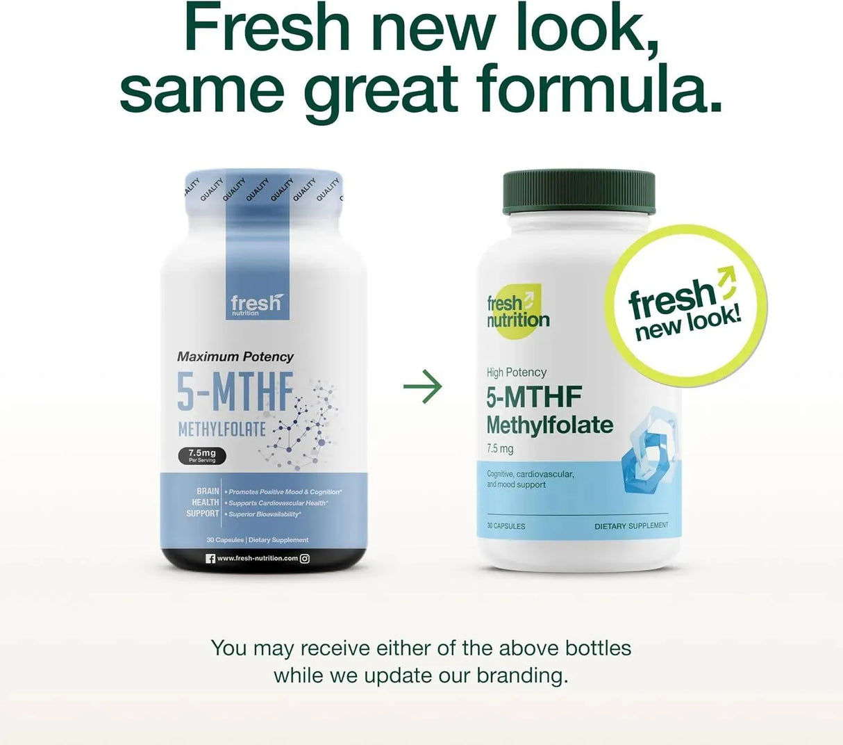 FRESH NUTRITION - Fresh Nutrition L Methylfolate 7.5Mg. 30 Capsulas - The Red Vitamin MX - Suplementos Alimenticios - {{ shop.shopifyCountryName }}