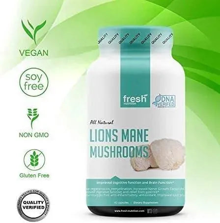 FRESH NUTRITION - Fresh Nutrition Organic Lions Mane Mushroom 90 Capsulas - The Red Vitamin MX - Suplementos Alimenticios - {{ shop.shopifyCountryName }}