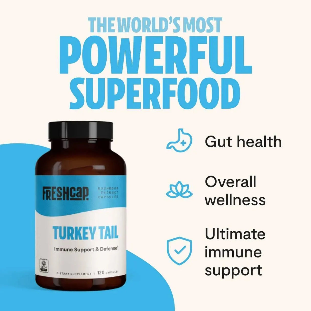 FRESHCAP - FreshCap Turkey Tail Mushroom 120 Capsulas - The Red Vitamin MX - Suplementos Alimenticios - {{ shop.shopifyCountryName }}