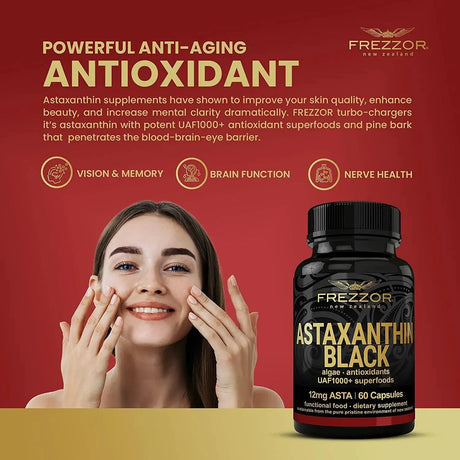 FREZZOR - FREZZOR Astaxanthin Black 12Mg. 60 Capsulas - The Red Vitamin MX - Suplementos Alimenticios - {{ shop.shopifyCountryName }}
