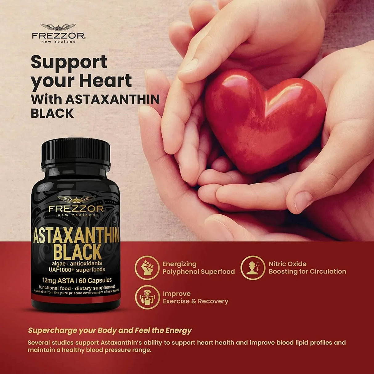 FREZZOR - FREZZOR Astaxanthin Black 12Mg. 60 Capsulas - The Red Vitamin MX - Suplementos Alimenticios - {{ shop.shopifyCountryName }}
