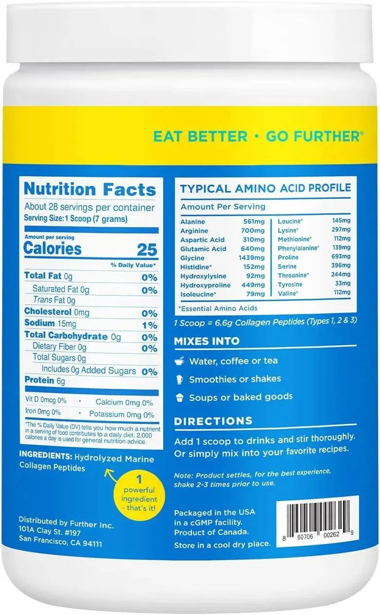 FURTHER FOOD - Further Food Premium Marine Collagen Peptides 185Gr. - The Red Vitamin MX - Suplementos Alimenticios - {{ shop.shopifyCountryName }}