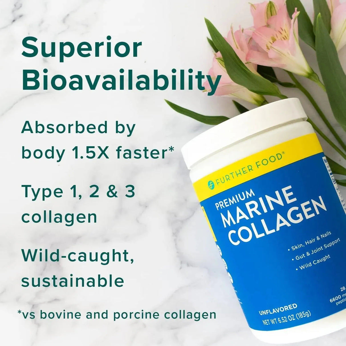 FURTHER FOOD - Further Food Premium Marine Collagen Peptides 185Gr. - The Red Vitamin MX - Suplementos Alimenticios - {{ shop.shopifyCountryName }}