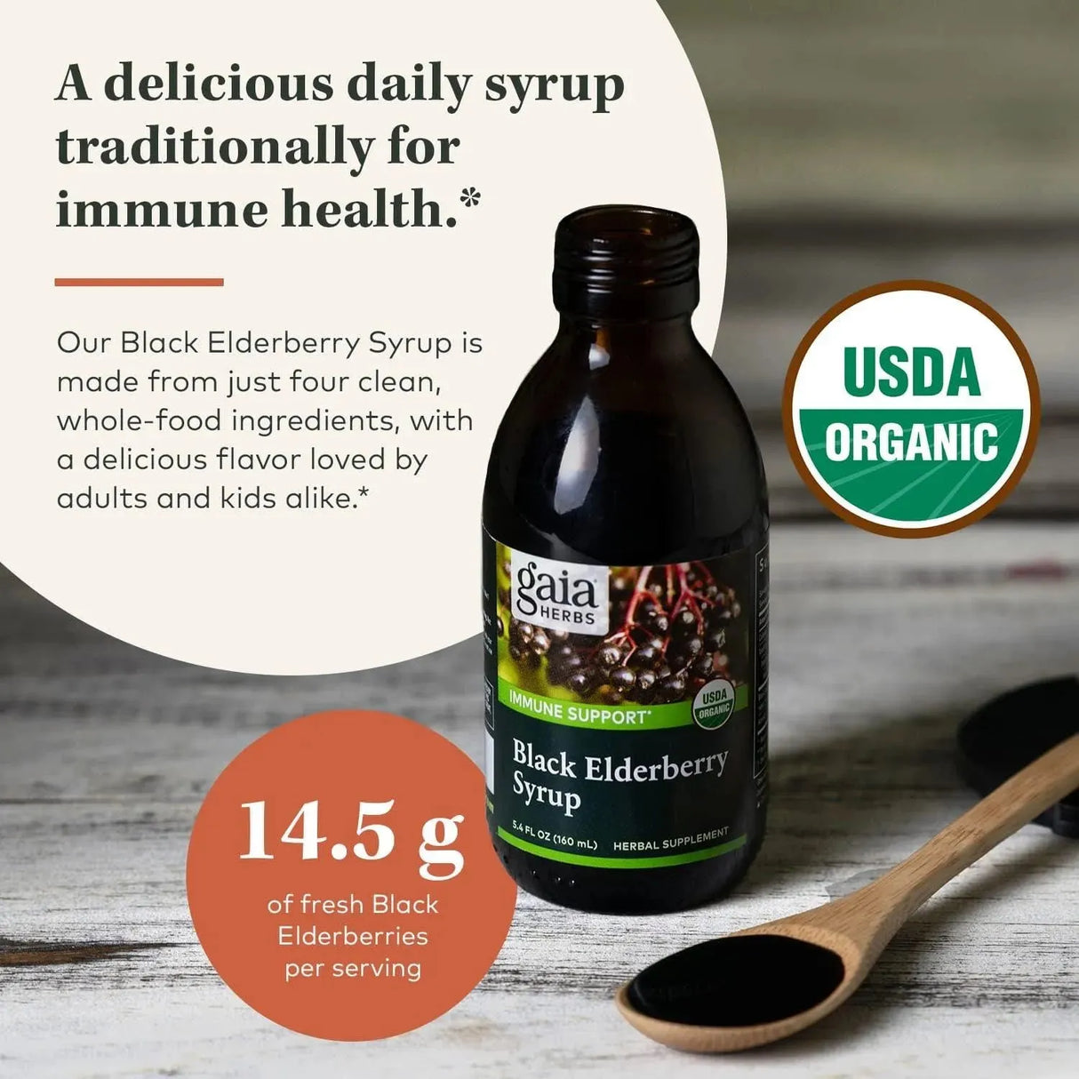 GAIA HERBS - Gaia Herbs Black Elderberry Syrup 160Ml. - The Red Vitamin MX - Suplementos Alimenticios - {{ shop.shopifyCountryName }}