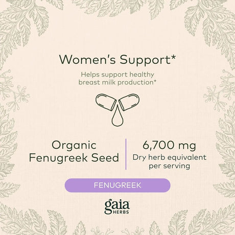 GAIA HERBS - Gaia Herbs Fenugreek Seed 60 Capsulas - The Red Vitamin MX - Suplementos Alimenticios - {{ shop.shopifyCountryName }}