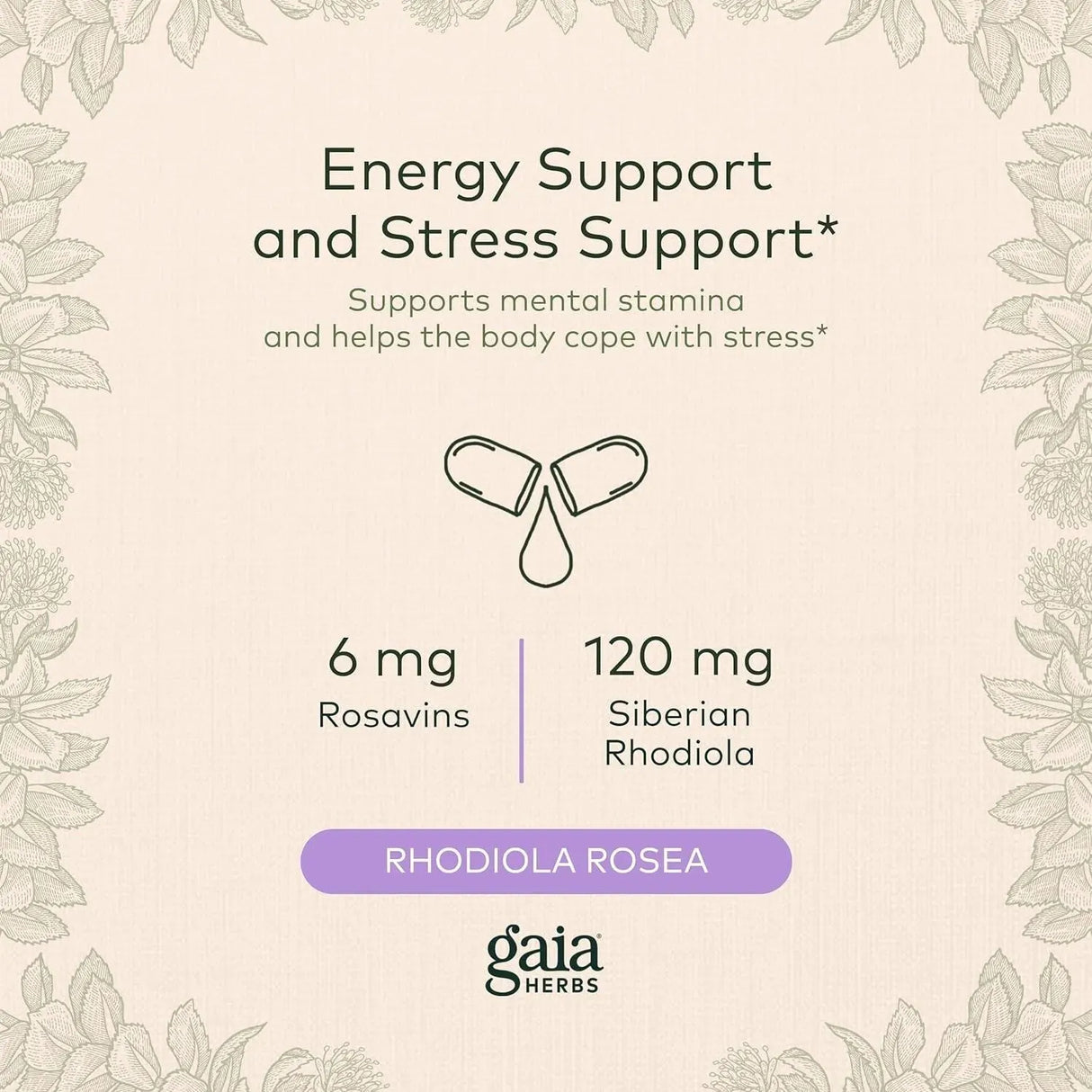 GAIA HERBS - Gaia Herbs Rhodiola Rosea 60 Capsulas - The Red Vitamin MX - Suplementos Alimenticios - {{ shop.shopifyCountryName }}