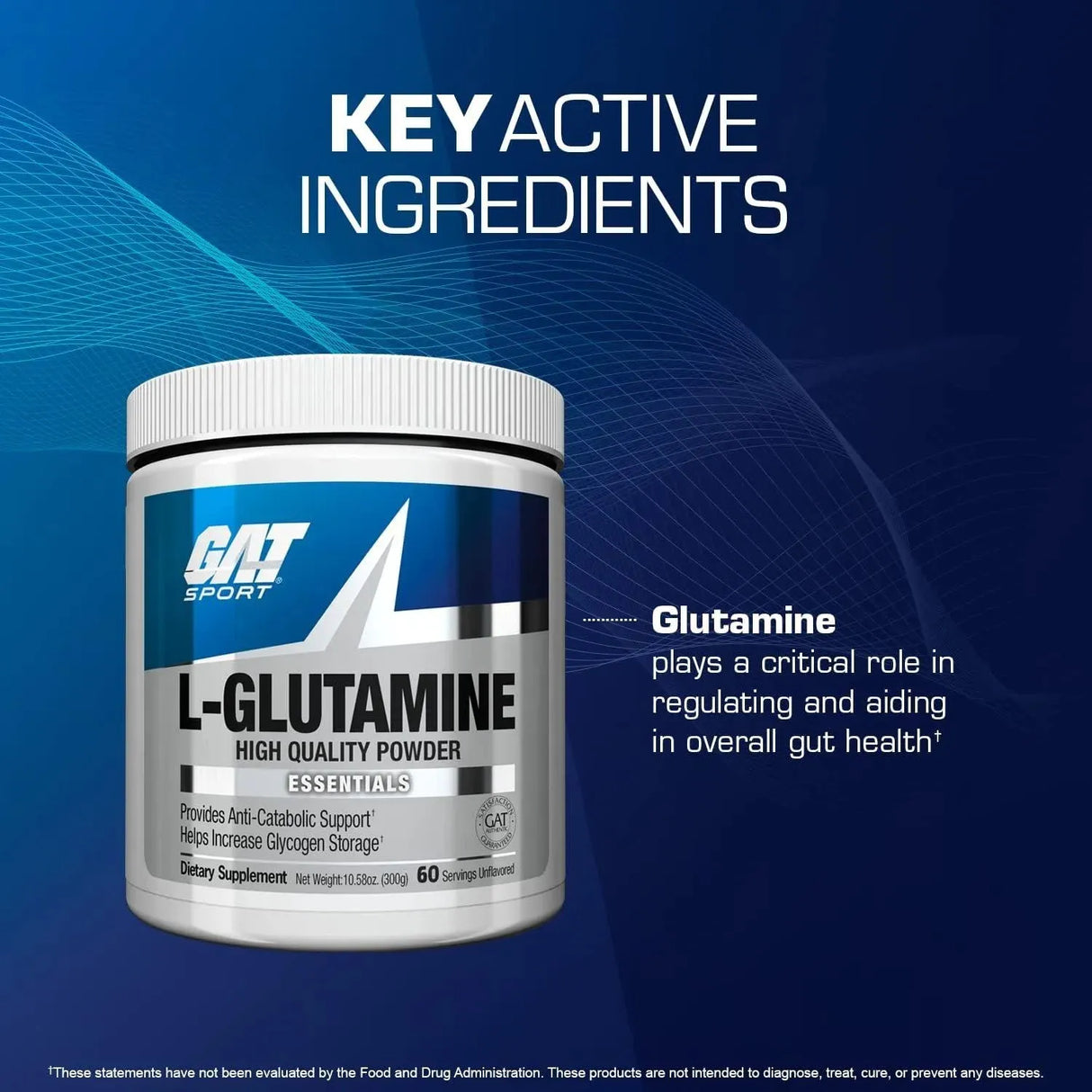 GAT SPORT - GAT Sport L-Glutamine Unflavored 60 Servicios 300Gr. - The Red Vitamin MX - Suplementos Alimenticios - {{ shop.shopifyCountryName }}