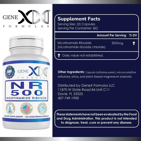 GENEX FORMULAS - GENEX NR Nicotinamide Riboside 500Mg. 120 Capsulas - The Red Vitamin MX - Suplementos Alimenticios - {{ shop.shopifyCountryName }}