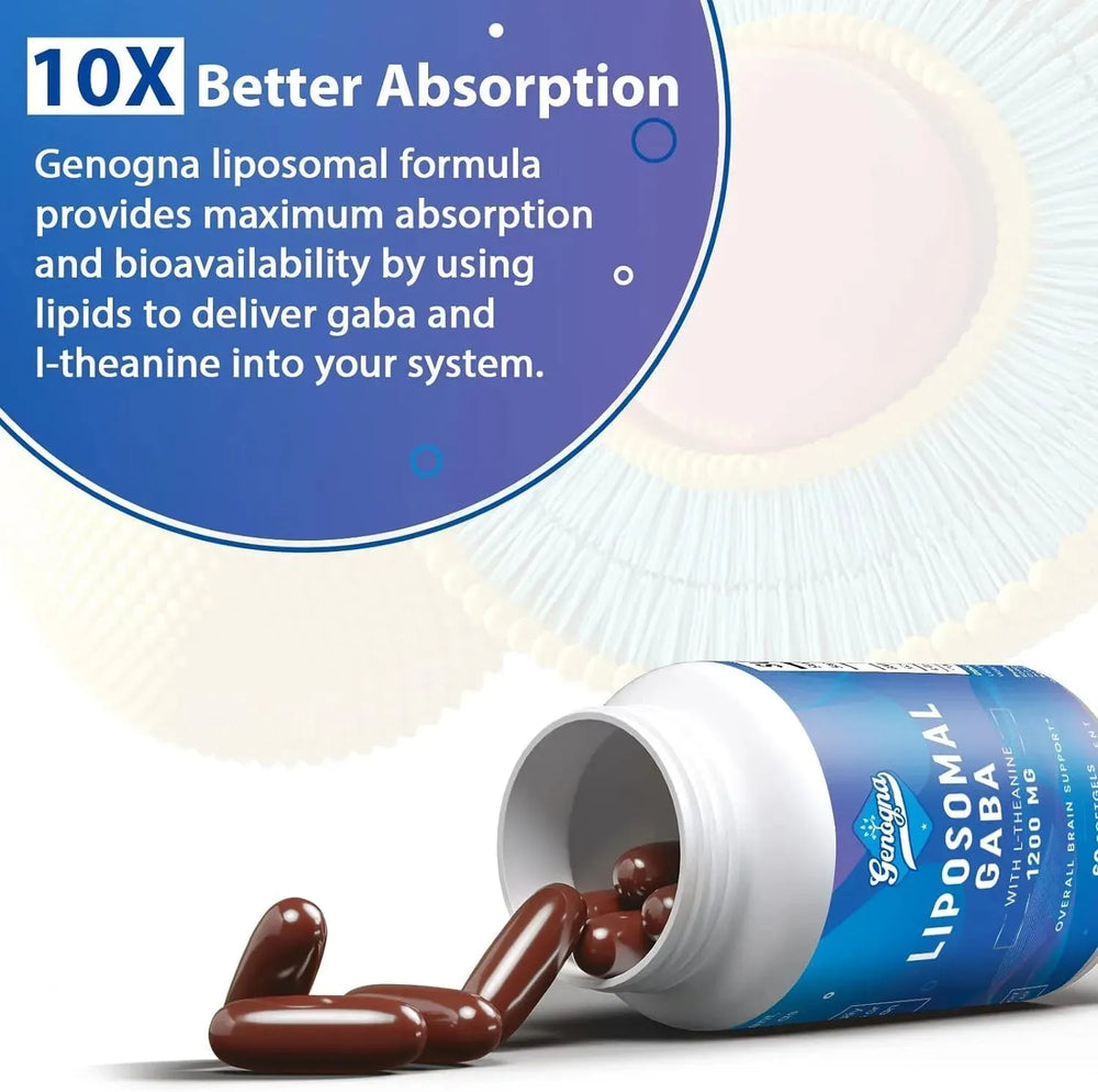 GENOGNA - Genogna GABA with L-Theanine 1200Mg. 60 Capsulas Blandas - The Red Vitamin MX - Suplementos Alimenticios - {{ shop.shopifyCountryName }}