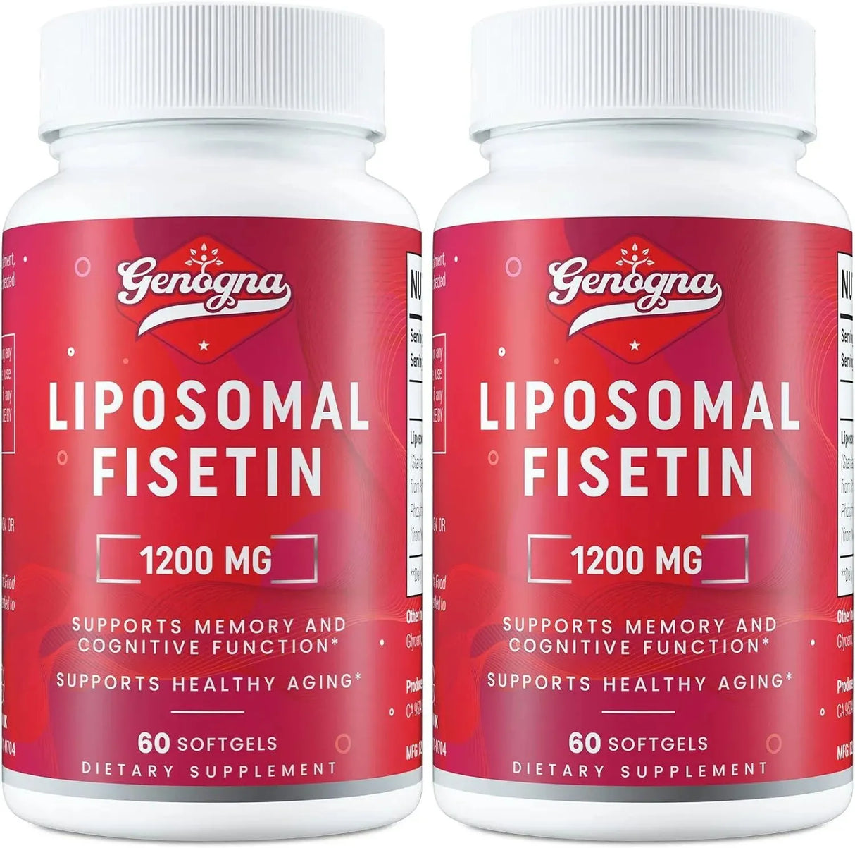 GENOGNA - Genogna Liposomal Fisetin 1200Mg. 60 Capsulas 2 Pack - The Red Vitamin MX - Suplementos Alimenticios - {{ shop.shopifyCountryName }}