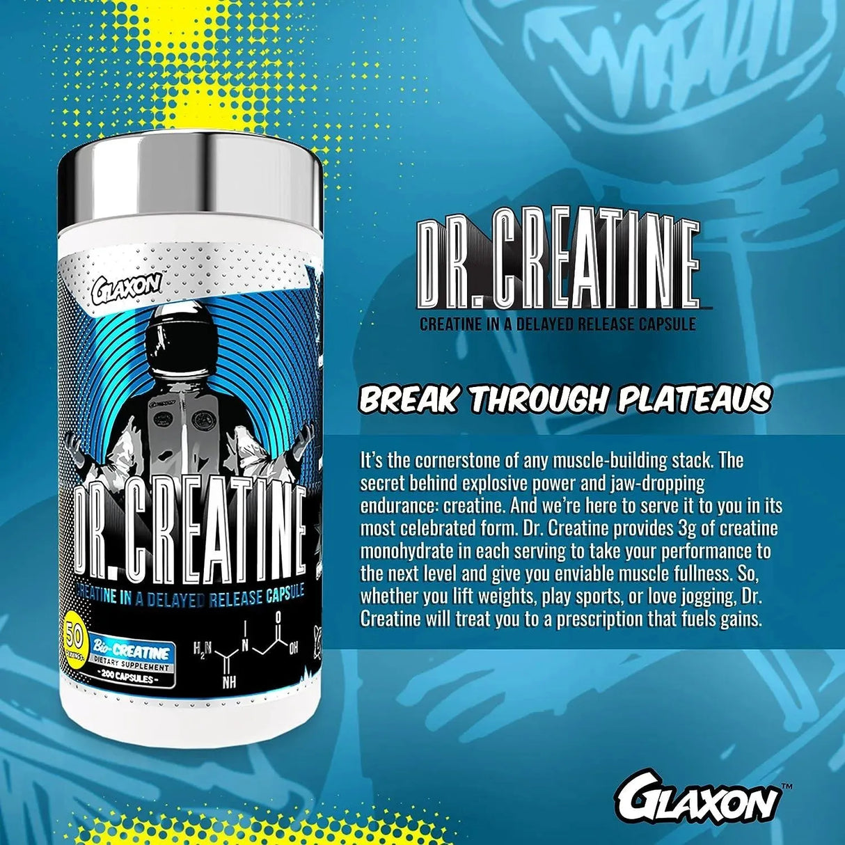 GLAXON - Glaxon Dr. Creatine Creatine Monohydrate 200 Capsulas - The Red Vitamin MX - Suplementos Alimenticios - {{ shop.shopifyCountryName }}