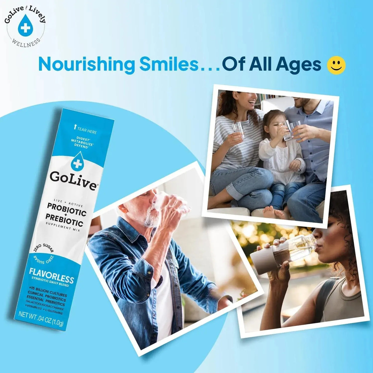 GOLIVE - GoLIVE PROBIOTIC + PREBIOTIC SYNBIOTIC POWDER BLEND 28 Paquetes - The Red Vitamin MX - Suplementos Alimenticios - {{ shop.shopifyCountryName }}