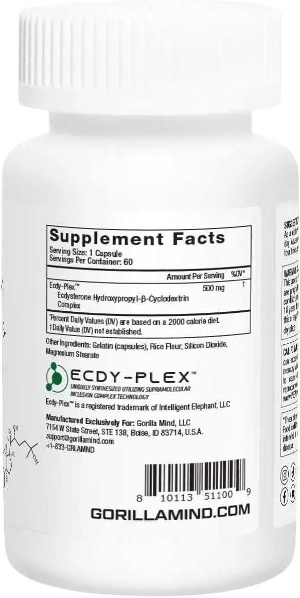 GORILLA MIND - Gorilla Mind Ecdysterone 500Mg. 60 Capsulas - The Red Vitamin MX - Suplementos Alimenticios - {{ shop.shopifyCountryName }}