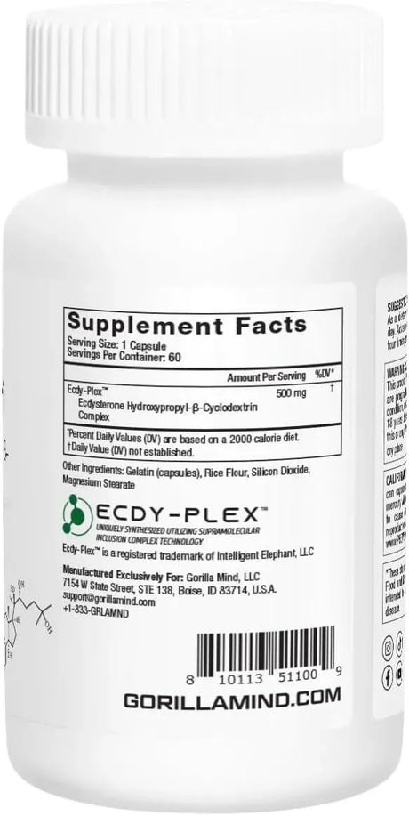 GORILLA MIND - Gorilla Mind Ecdysterone 500Mg. 60 Capsulas - The Red Vitamin MX - Suplementos Alimenticios - {{ shop.shopifyCountryName }}