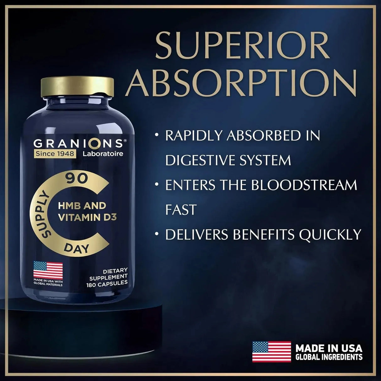 GRANIONS - Granions HMB and Vitamin D3 1000Mg. 180 Capsulas - The Red Vitamin MX - Suplementos Alimenticios - {{ shop.shopifyCountryName }}