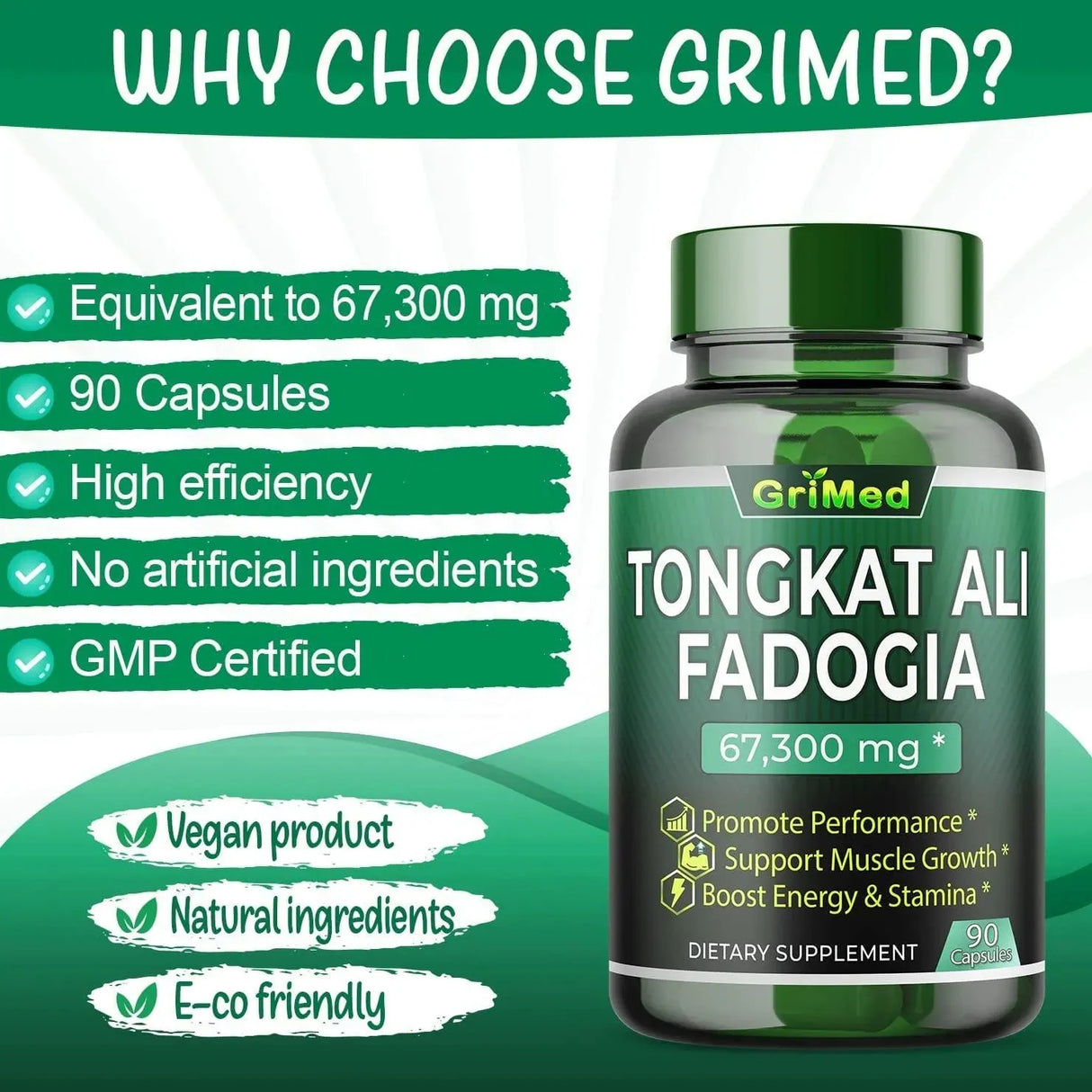 GRIMED - GriMed Concentrated Extract Tongkat Ali + Fadogia Agrestis 67300Mg. 90 Capsulas - The Red Vitamin MX - Suplementos Alimenticios - {{ shop.shopifyCountryName }}