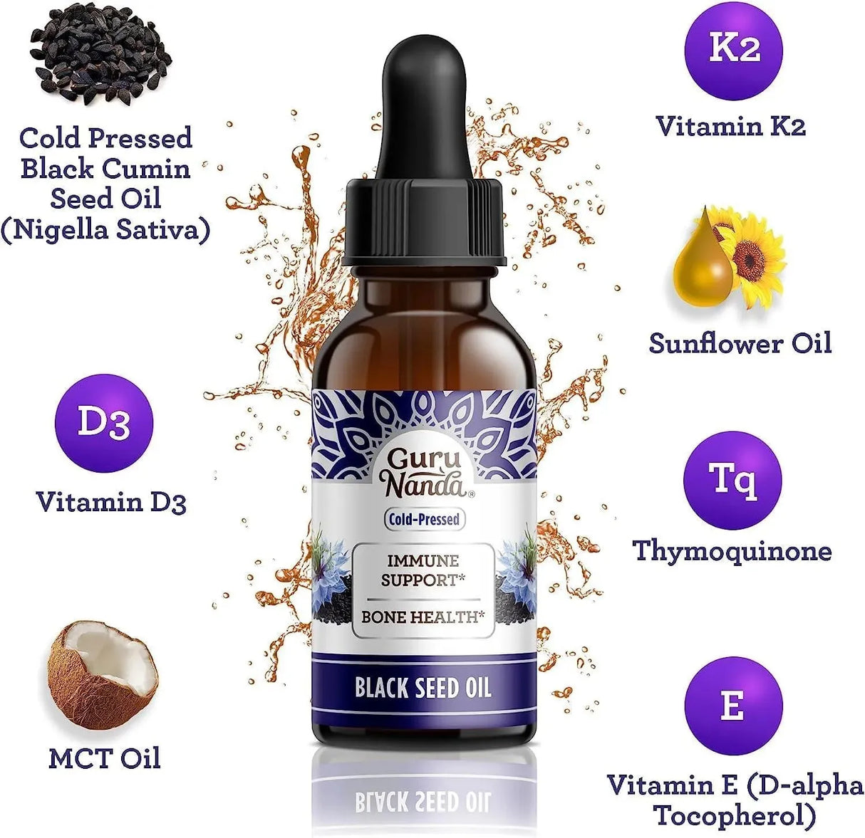 GURUNANDA - GuruNanda Black Seed Oil 59Ml. - The Red Vitamin MX - Suplementos Alimenticios - {{ shop.shopifyCountryName }}