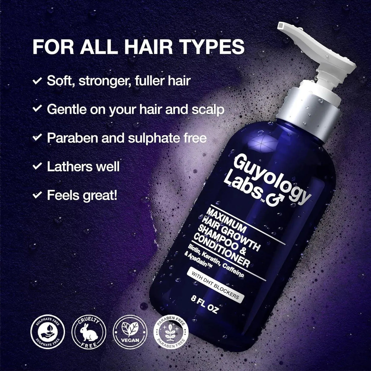GUYOLOGY LABS - Guyology Labs Hair Growth Shampoo For Men 8 Fl.Oz. - The Red Vitamin MX - Shampoo Para Cabello - {{ shop.shopifyCountryName }}