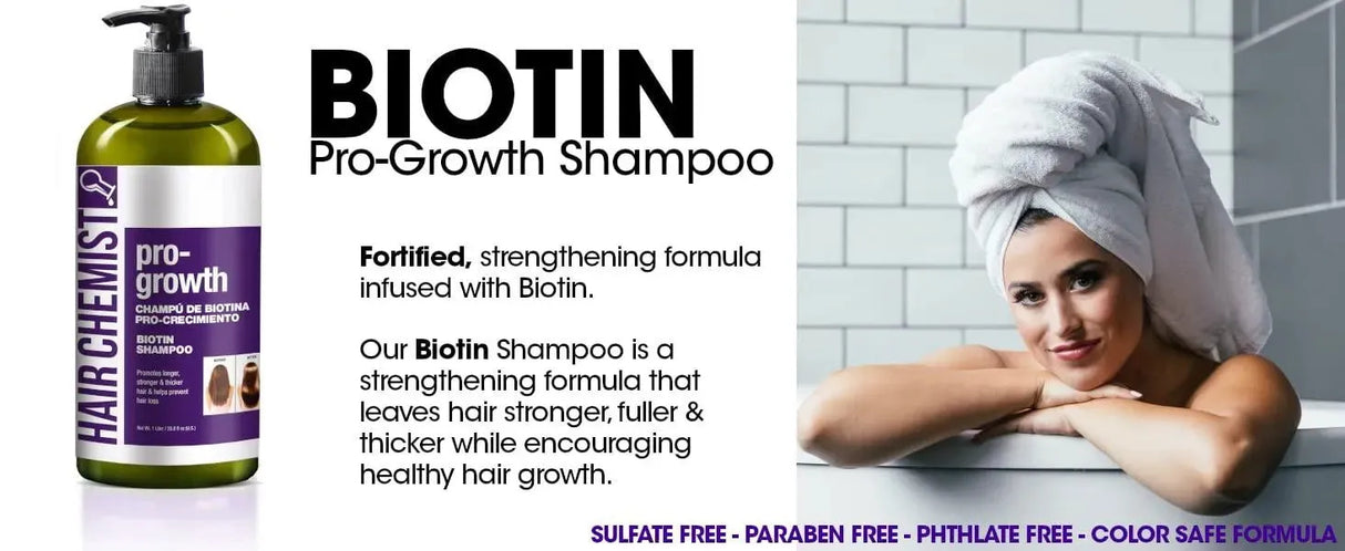 HAIR CHEMIST - Hair Chemist Pro-Growth Shampoo with Biotin 1 Lt. - The Red Vitamin MX - Shampoo Para Cabello - {{ shop.shopifyCountryName }}