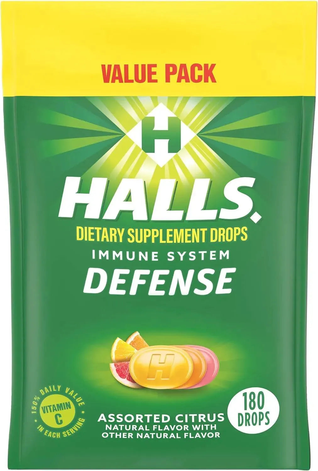 HALLS - HALLS Defense Assorted Citrus Vitamin C Drops 180 Pastillas - The Red Vitamin MX - Suplementos Alimenticios - {{ shop.shopifyCountryName }}