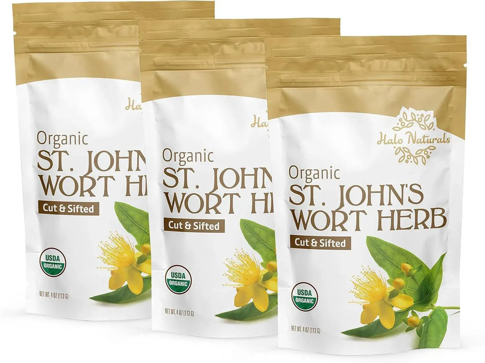 HALO NATURALS - Halo Naturals Organic St. John's Wort Herb Cut & Sifted 113Gr. 3 Pack - The Red Vitamin MX - Suplementos Alimenticios - {{ shop.shopifyCountryName }}