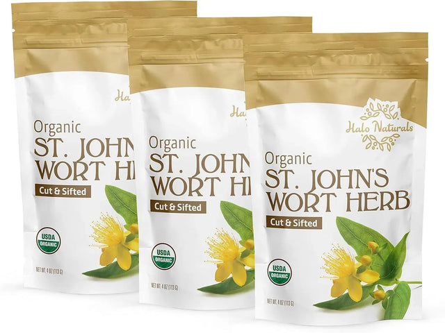 HALO NATURALS - Halo Naturals Organic St. John's Wort Herb Cut & Sifted 113Gr. 3 Pack - The Red Vitamin MX - Suplementos Alimenticios - {{ shop.shopifyCountryName }}