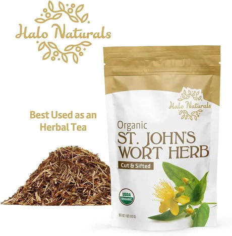 HALO NATURALS - Halo Naturals Organic St. John's Wort Herb Cut & Sifted 113Gr. - The Red Vitamin MX - Suplementos Alimenticios - {{ shop.shopifyCountryName }}