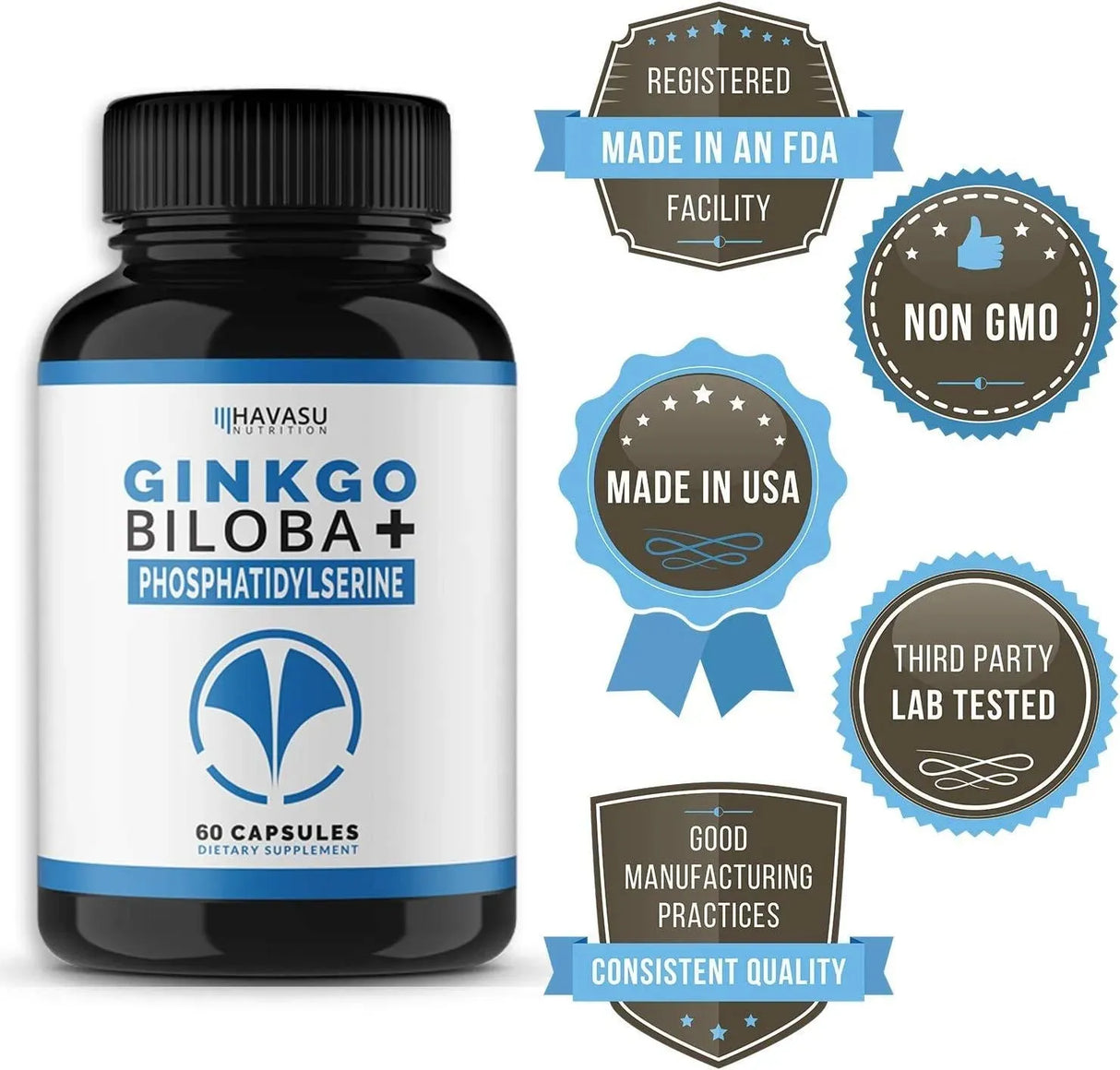 HAVA - HAVASU NUTRITION Ginkgo Biloba Non-GMO 120Mg. 60 Capsulas - The Red Vitamin MX - Suplementos Alimenticios - {{ shop.shopifyCountryName }}