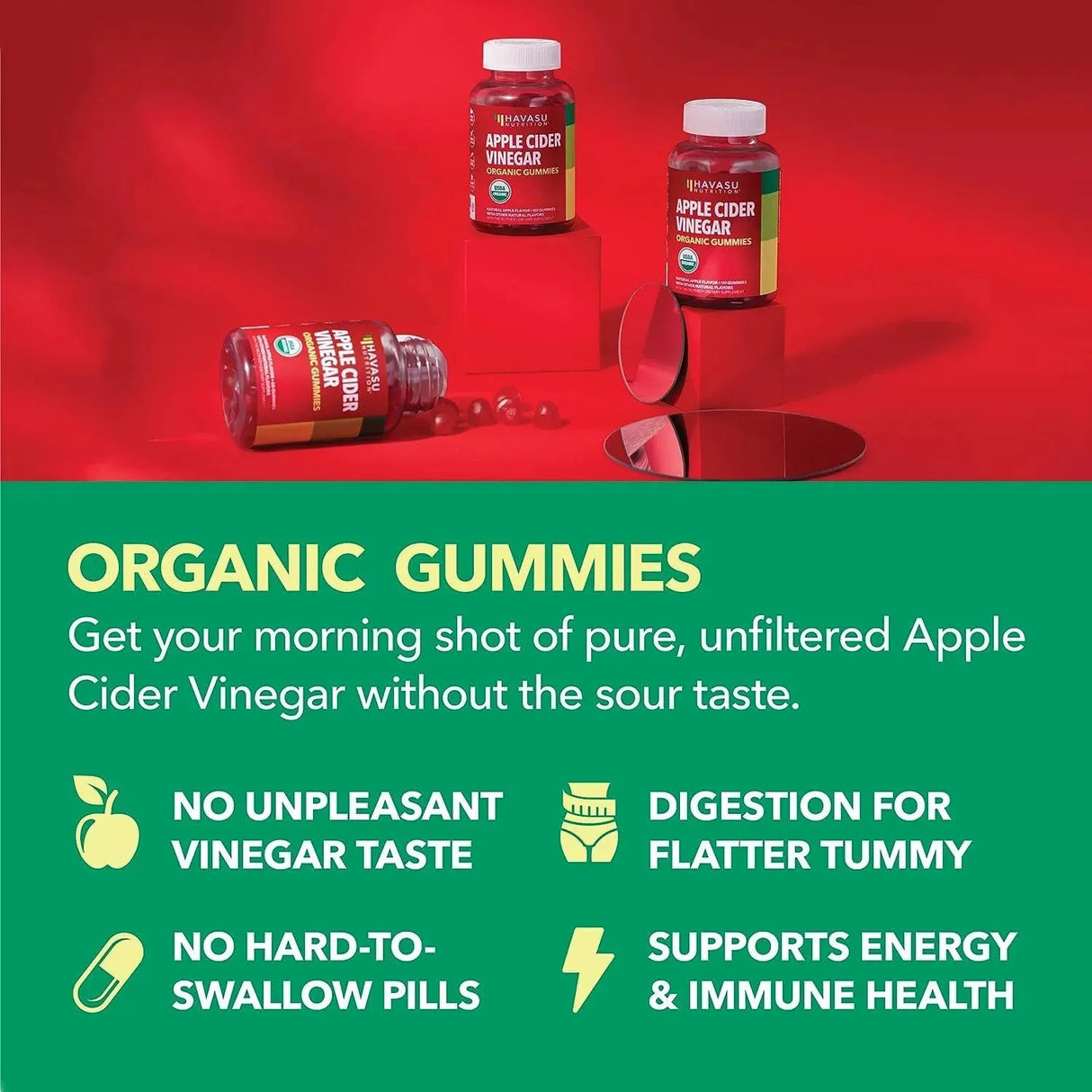 HAVASU NUTRITION - Havasu Organic Apple Cider Vinegar Gummies 30 Gomitas - The Red Vitamin MX - Suplementos Alimenticios - {{ shop.shopifyCountryName }}