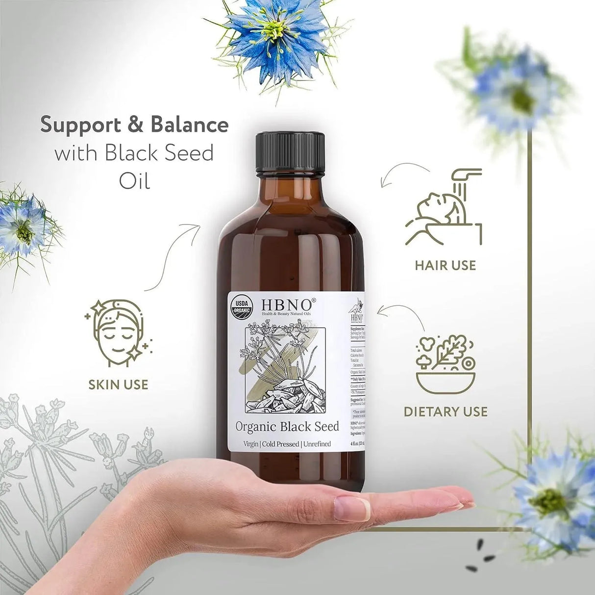 HBNO - HBNO Organic Black Seed Oil Liquid 120Ml. - The Red Vitamin MX - Suplementos Alimenticios - {{ shop.shopifyCountryName }}