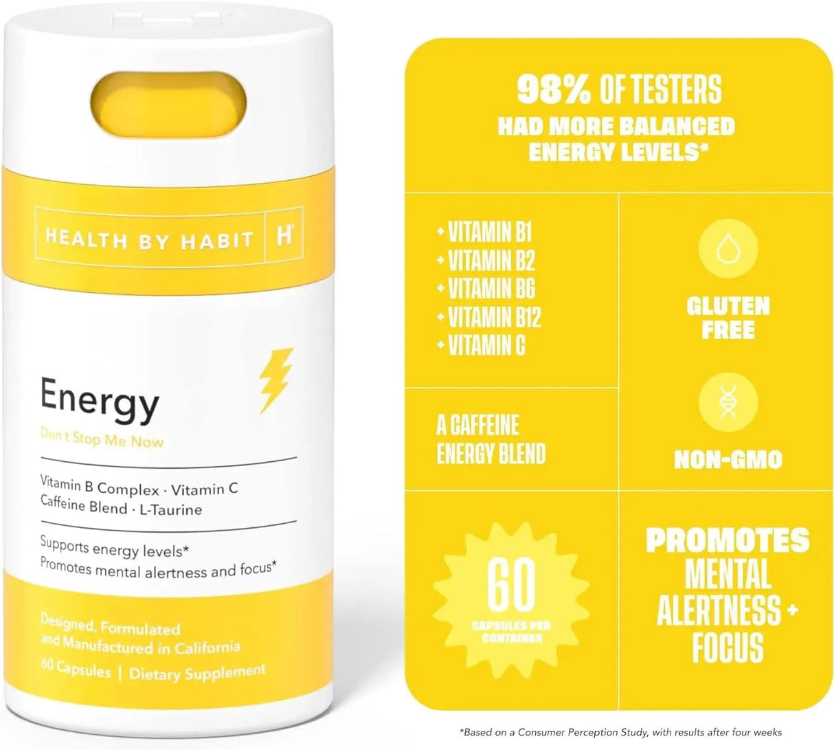 HEALTH BY HABIT - Health By Habit Energy Natual Caffeine Blend, Vitamins B & C 60 Capsulas 2 Pack - The Red Vitamin MX - Suplementos Alimenticios - {{ shop.shopifyCountryName }}