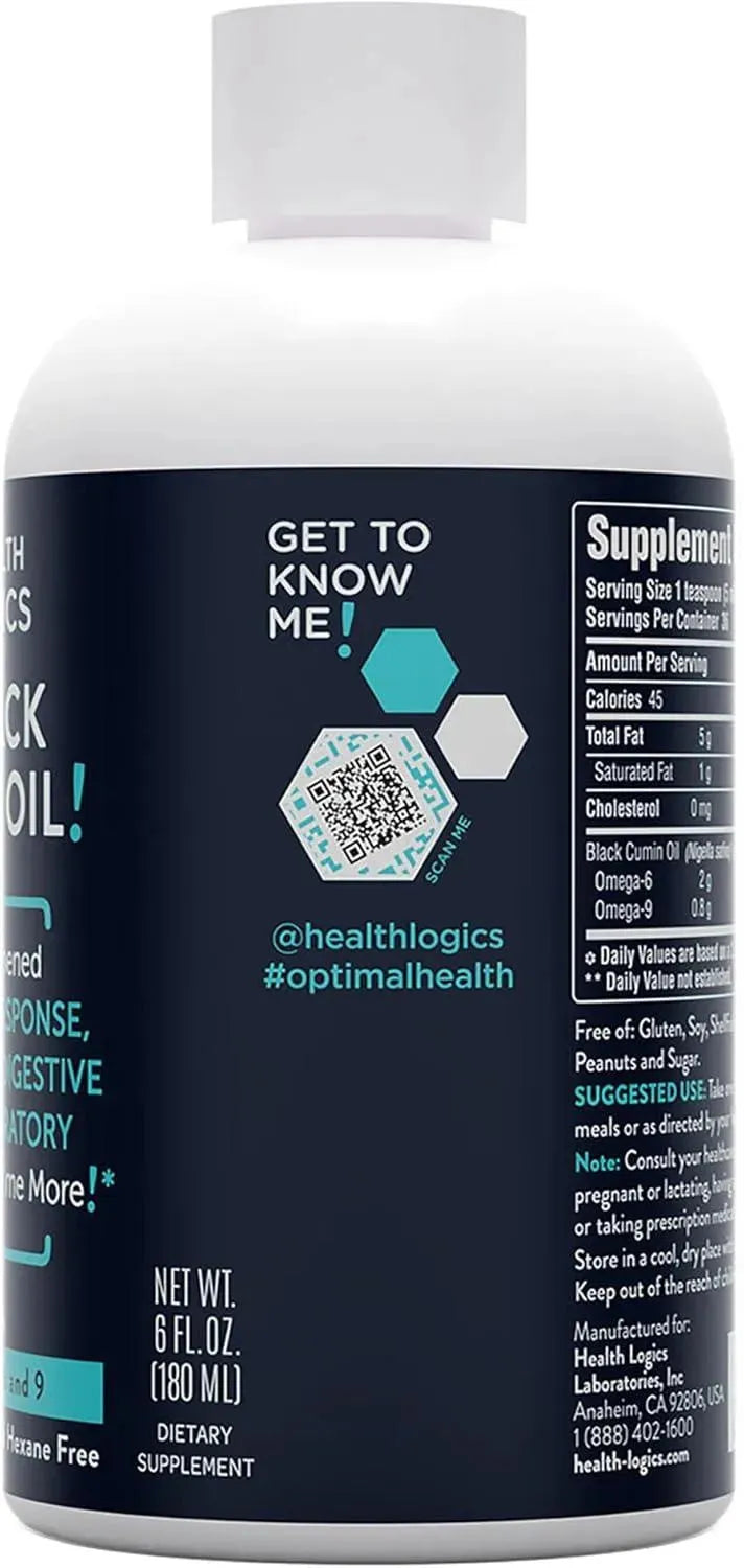 HEALTH LOGICS - Health Logics Black Seed Oil 6 Fl.Oz. - The Red Vitamin MX - Suplementos Alimenticios - {{ shop.shopifyCountryName }}