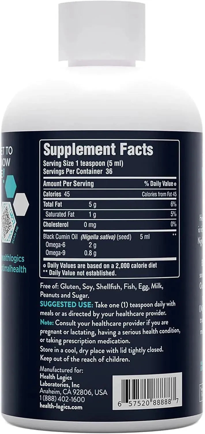 HEALTH LOGICS - Health Logics Black Seed Oil 6 Fl.Oz. - The Red Vitamin MX - Suplementos Alimenticios - {{ shop.shopifyCountryName }}