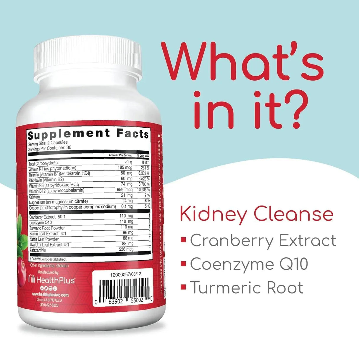 HEALTH PLUS - Health Plus Advanced Kidney Cleanse 60 Capsulas - The Red Vitamin MX - Suplementos Alimenticios - {{ shop.shopifyCountryName }}
