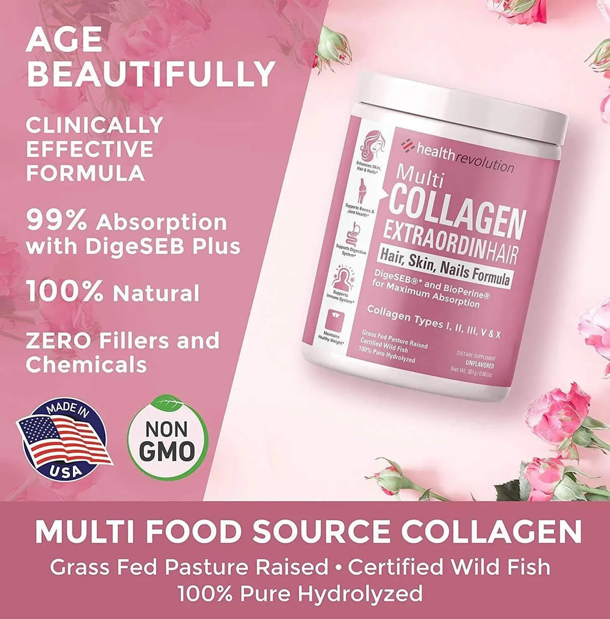HEALTH REVOLUTION - Health Revolution Multi Collagen Peptides Powder 301Gr. - The Red Vitamin MX - Suplementos Alimenticios - {{ shop.shopifyCountryName }}
