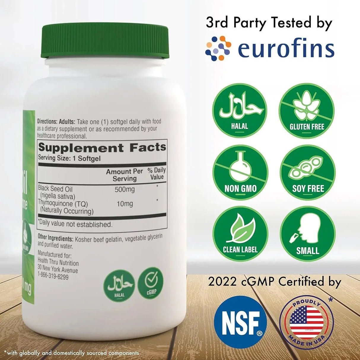 HEALTH THRU NUTRITION - Health Thru Nutrition Black Seed Oil 500Mg. 360 Capsulas Blandas - The Red Vitamin MX - Suplementos Alimenticios - {{ shop.shopifyCountryName }}