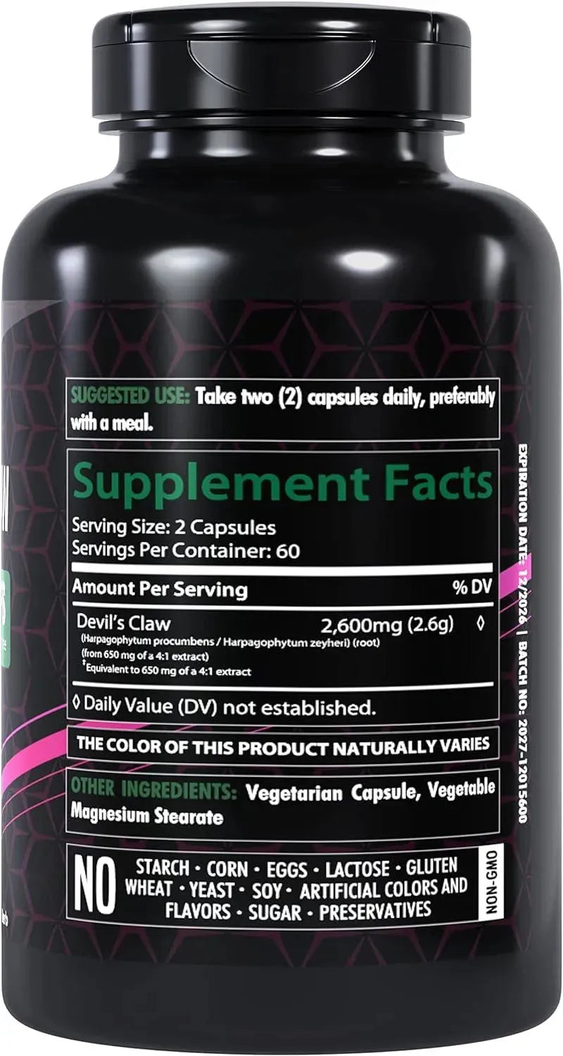 HEALTHFARE - Healthfare Devils Claw Herbal Supplement 2600Mg. 120 Capsulas - The Red Vitamin MX - Suplementos Alimenticios - {{ shop.shopifyCountryName }}