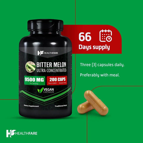 HEALTHFARE - Healthfare Organic Bitter Melon Extract 9500Mg. 200 Capsulas - The Red Vitamin MX - Suplementos Alimenticios - {{ shop.shopifyCountryName }}