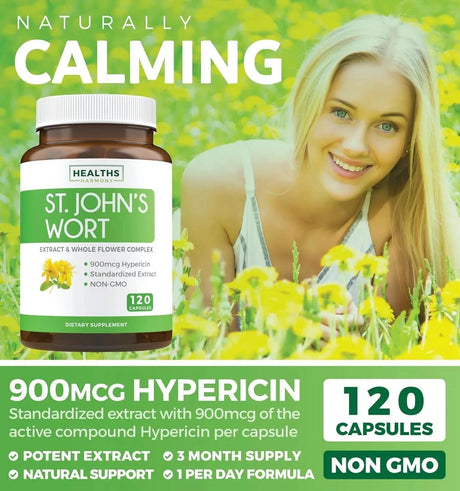 HEALTHS HARMONY - Healths Harmony St. John's Wort 900Mg. 120 Capsulas - The Red Vitamin MX - Suplementos Alimenticios - {{ shop.shopifyCountryName }}