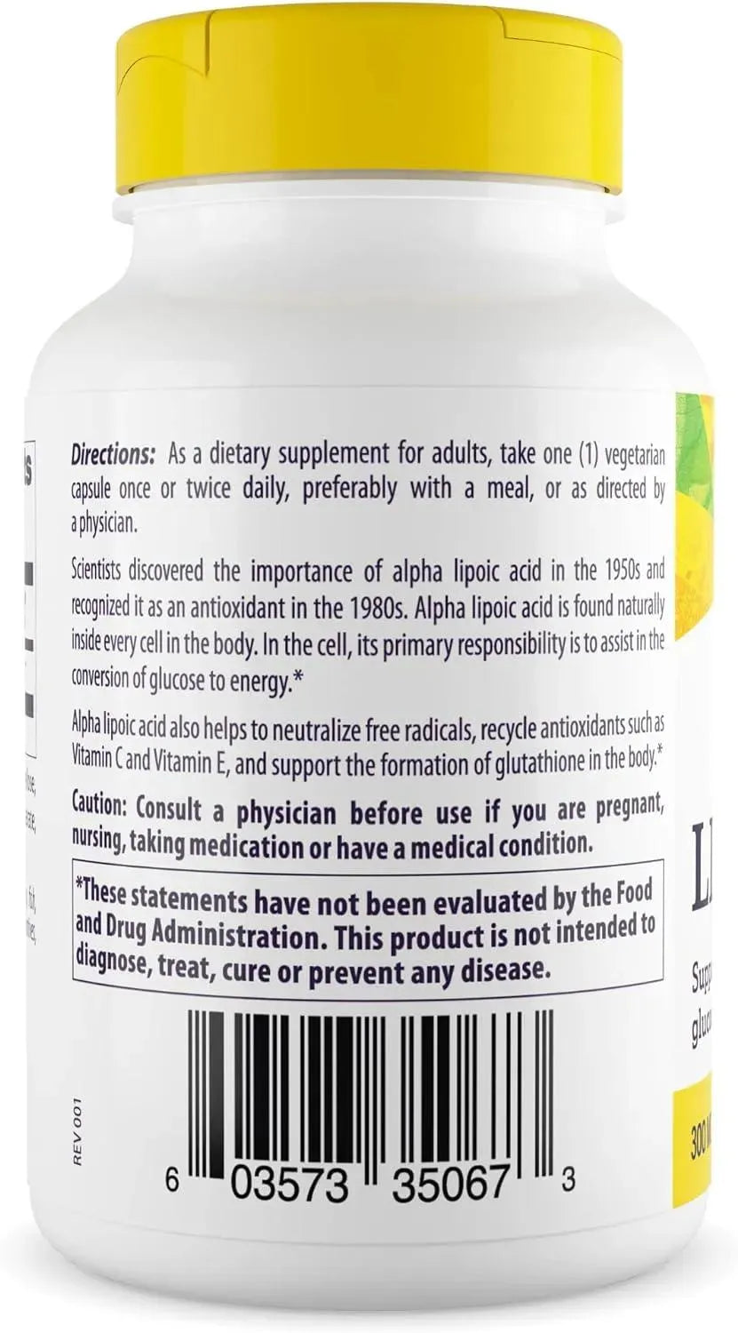 HEALTHY ORIGINS - Healthy Origins Alpha Lipoic Acid 300Mg. 60 Capsulas - The Red Vitamin MX - Suplementos Alimenticios - {{ shop.shopifyCountryName }}