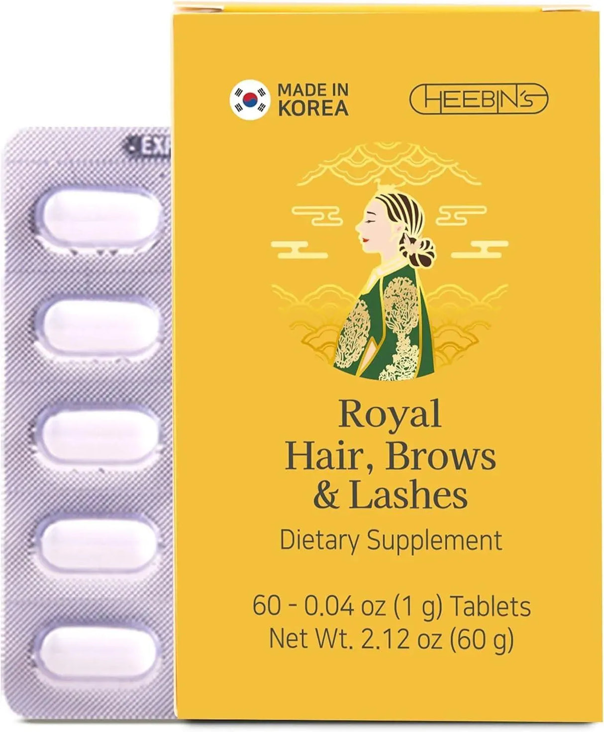 HEEBIN'S - Heebin's Royal Hair, Brows & Lashes 60 Tabletas - The Red Vitamin MX - Suplementos Alimenticios - {{ shop.shopifyCountryName }}