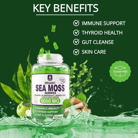 HEMTOTALLY - EnvyDeal Sugar Free Sea Moss Gummies 5000Mg. 60 Gomitas - The Red Vitamin MX - Suplementos Alimenticios - {{ shop.shopifyCountryName }}