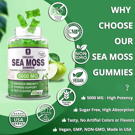 HEMTOTALLY - EnvyDeal Sugar Free Sea Moss Gummies 5000Mg. 60 Gomitas - The Red Vitamin MX - Suplementos Alimenticios - {{ shop.shopifyCountryName }}