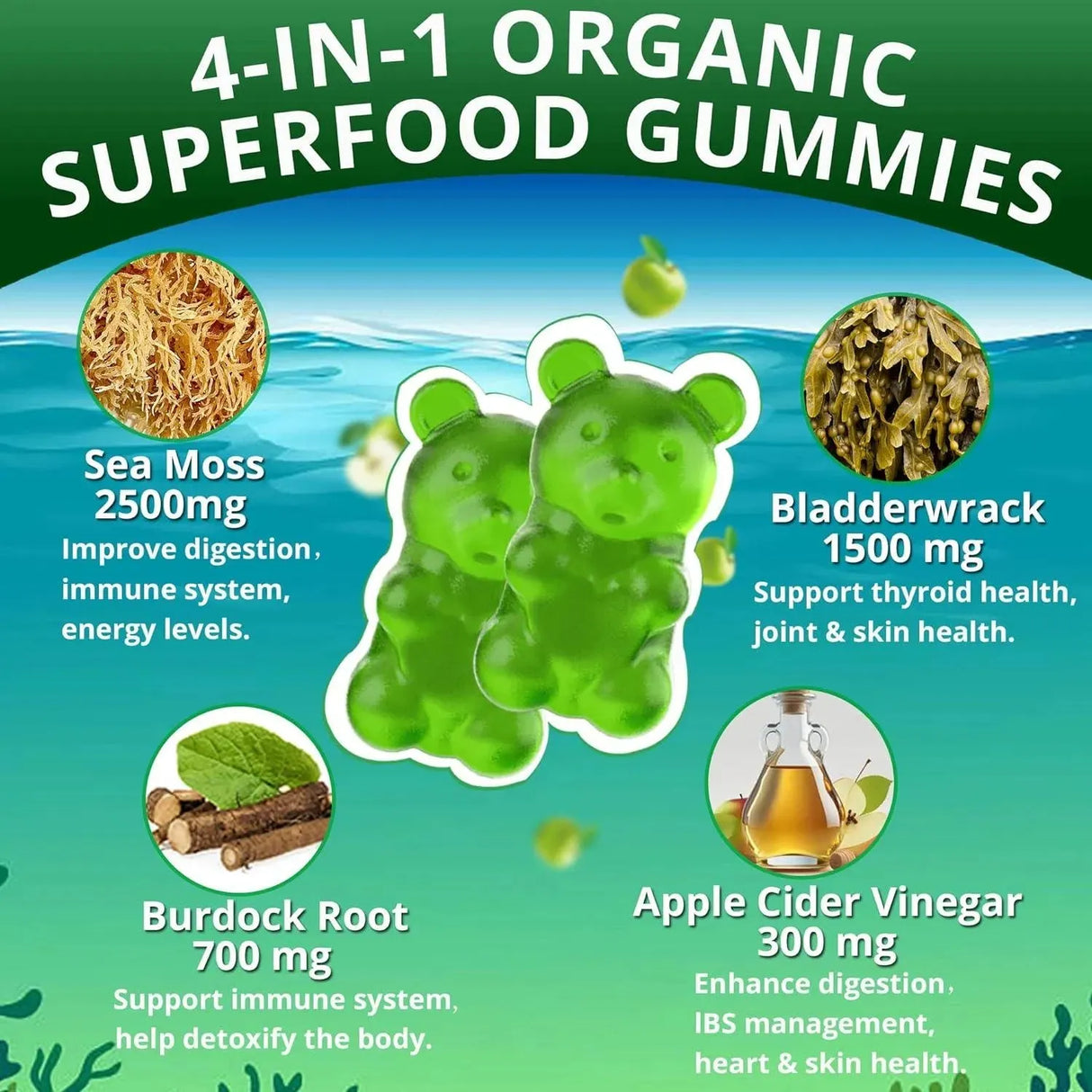 HEMTOTALLY - EnvyDeal Sugar Free Sea Moss Gummies 5000Mg. 60 Gomitas - The Red Vitamin MX - Suplementos Alimenticios - {{ shop.shopifyCountryName }}