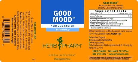 HERB PHARM - Herb Pharm Good Mood Liquid Herbal Formula with St. John's Wort 4 Fl.Oz. - The Red Vitamin MX - Suplementos Alimenticios - {{ shop.shopifyCountryName }}