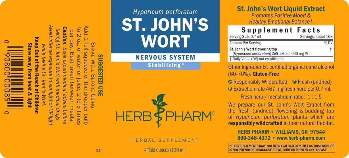 HERB PHARM - Herb Pharm St. John's Wort Liquid Extract 120Ml. - The Red Vitamin MX - Suplementos Alimenticios - {{ shop.shopifyCountryName }}
