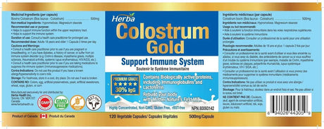 HERBA - Herba Bovine Colostrum 500Mg. 120 Capsulas - The Red Vitamin MX - Suplementos Alimenticios - {{ shop.shopifyCountryName }}