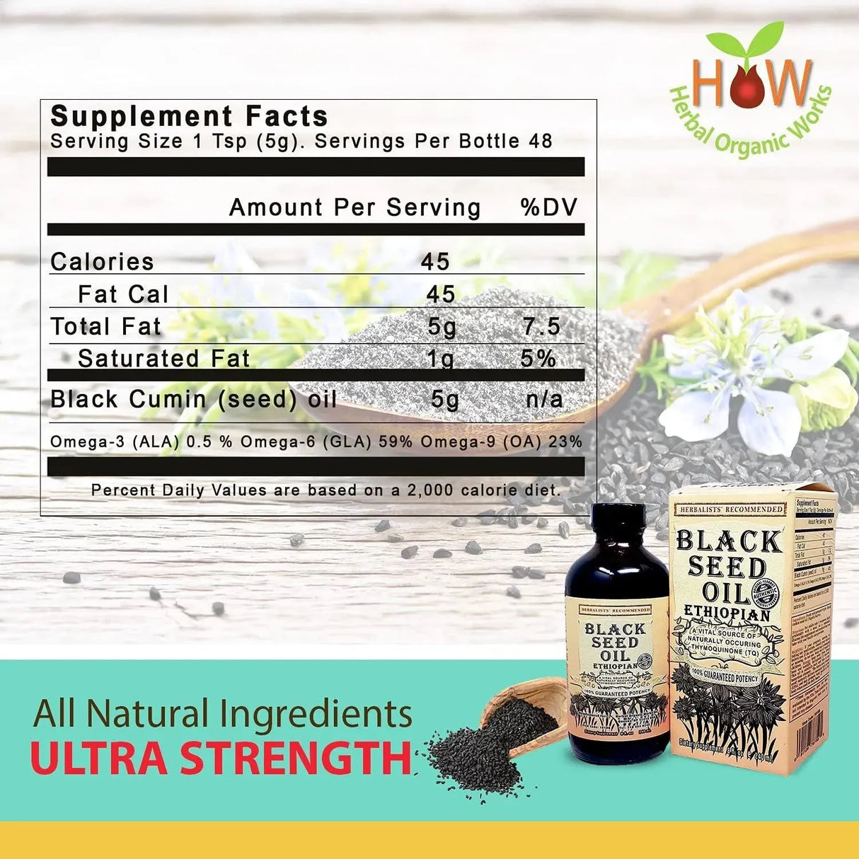 HERBAL ORGANIC WORKS - Herbal Organic Works Black Seed Oil 240Ml. - The Red Vitamin MX - Suplementos Alimenticios - {{ shop.shopifyCountryName }}