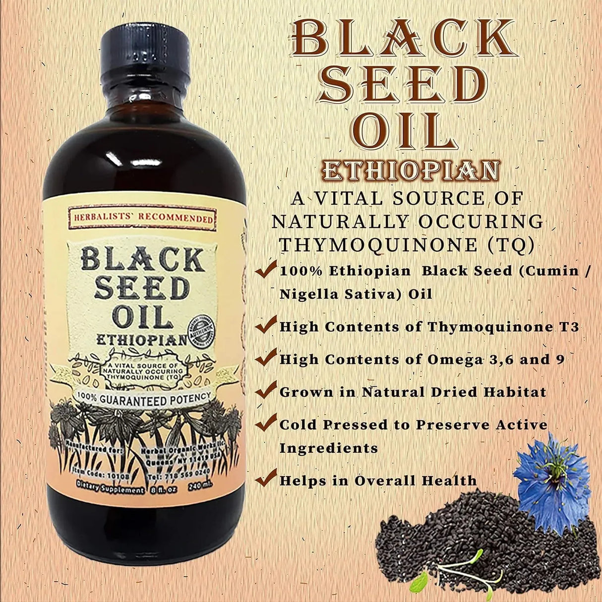 HERBAL ORGANIC WORKS - Herbal Organic Works Black Seed Oil 473Ml. - The Red Vitamin MX - Suplementos Alimenticios - {{ shop.shopifyCountryName }}